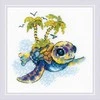 Riolis Kryželių siuvinėjimo rinkinys "Mažas vėžlys" 15x15 cm SR2287