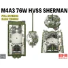 M4A3 76W HVSS Sherman modelis su interjeru, skaidri versija 1/35 RFM-5162