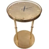 Mirtop Elegantiškas auksinis metalinis staliukas su laikrodžiu 40×40×60