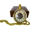Mirtop Retro kišeninis mechaninis laikrodis su matoma mechanika, medinėje dėžutėje