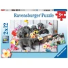 Ravensburger 2 dėlionės „Mieli pūkuočiai“, 2×12 det., nuo 3 m.