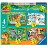 Ravensburger 4 dėlionės „Jurassic World Explorers“, 12–24 det., nuo 3 m.