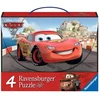 Ravensburger 4 dėlionės lagaminėlyje „Disney Pixar Ratai 2“, nuo 5 m.