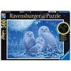 Ravensburger tamsoje šviečianti dėlionė „Baltosios pelėdos“, 500 det.