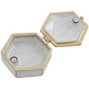 SIAM FASHION JEWELRY CO., LTD. Prabangi mini balta–aukso metalinė papuošalų dėžutė su kristalais – dovana