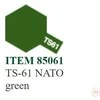 Tamiya TS-61 purškiami dažai NATO žalia 100 ml modeliams