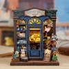 Vcl Corp Surenkama medinė knygų diorama–laikiklis su LED „Journey Trace Bookshop“