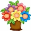 Wizardi Deimantinis paveikslas Bouquet WD297 20*20 cm