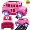 Teka AUTOBUS SZKOLNY ROŽINĖ POJAZD REALISTYCZNE ELEMENTY OTWARTA KLAPA SZKOŁA