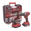 Akumuliatorinis suktuvas-gręžtuvas Worcraft su kalimu 20V LI-ION ir priedais 78 vnt., 2x2.0Ah