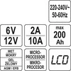 Yato Įkroviklis akumuliatoriui elektroninis 6/12V 2/10A 200Ah