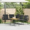 Lauko baldų komplektas Sodo Sofų Rinkinys 2 pcs Juoda poliratanas