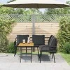 Lauko baldų komplektas Sodo Sofų Rinkinys 2 pcs Juoda poliratanas