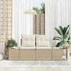 Sodo sofa su pagalve Smėlio 184 x 62 x 69 cm poliratanas