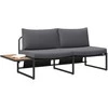 Sodo sofa su pagalve Antracitas 200,5 x 70 x 85,5 cm Plienas