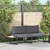 Sodo sofa su pagalve Antracitas 200,5 x 70 x 85,5 cm Plienas