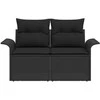 Sodo sofa su pagalve Juoda 141 x 62 x 69cm poliratanas