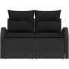 Sodo sofa su pagalve Juoda 124 x 62 x 69cm poliratanas