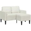 2-vietė sofa su Chaise L formos kremu 125 cm aksomas