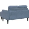2-vietė sofa su gultu L formos mėlyna 125 cm patalynė