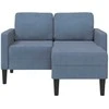 2-vietė sofa su gultu L formos mėlyna 125 cm patalynė