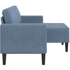 2-vietė sofa su gultu L formos mėlyna 125 cm patalynė