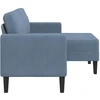2-vietė sofa su gultu L formos mėlyna 125 cm patalynė