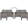 2-vietė sofa su kėdute L formos taupe 125 cm audiniu