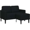 2-vietė sofa su L formos juodu 125 cm audiniu