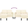 2-vietė sofa su L-formos kreminės kėdutės 125 cm patalyne