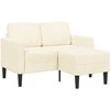 2-vietė sofa su L-formos kreminės kėdutės 125 cm patalyne