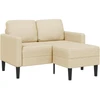 2-vietė sofa su L formos kreminiu 125 cm audiniu