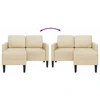 2-vietė sofa su L formos kreminiu 125 cm audiniu