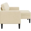 2-vietė sofa su L formos kreminiu 125 cm audiniu