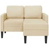 2-vietė sofa su L formos kreminiu 125 cm audiniu