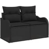 Sodo sofa su pagalve Juoda 121 x 62 x 69cm poliratanas