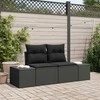 Sodo sofa su pagalve Juoda 184 x 62 x 69 cm poliratanas