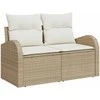 Sodo sofa su pagalve Smėlio 124 x 62 x 69cm poliratanas