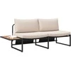 Sodo sofa su pagalve Taupe 200,5 x 70 x 85,5 cm Plienas