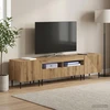 3 dalių LED televizoriaus spintelė Artisano ąžuolo