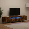 TV staliukas 3 dalių LED televizoriaus spintelė DELFT Dūminio ąžuolo