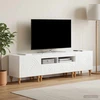 TV staliukas 3 dalių LED televizoriaus spintelė Itin blizgi balta