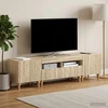 TV staliukas 3 dalių LED televizoriaus spintelė Sonoma ąžuolas