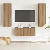 TV staliukas 3 dalių sieninis televizoriaus spintelės komplektas Artisan Oak