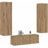 TV staliukas 3 dalių sieninis televizoriaus spintelės komplektas Artisan Oak