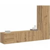 TV staliukas 3 dalių sieninis televizoriaus spintelės komplektas Artisan Oak