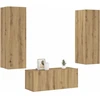TV staliukas 3 dalių sieninis televizoriaus spintelės komplektas Artisan Oak