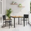 Sodo valgomojo komplektas 3 pcs Juoda poliratanas