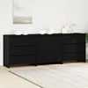 Kabalas su stalčių 3 pcs Juoda 70 x 41 x 75 cm Apdirbta mediena