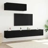 TV staliukas TV spintelių komplektas 3 pcs Juodas ąžuolas Apdirbta mediena